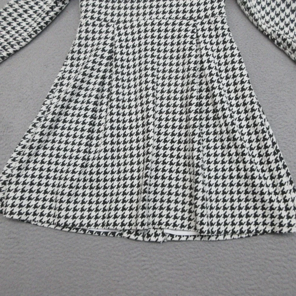 Rare Editions Houndstooth Coat Girls 12 Black White Velvet Bow Winter Dressy